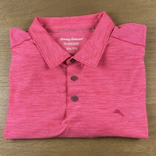 Tommy Bahama Palm Coast Island Zone Polo Shirt Men  s XXL/2XL Pink Performance