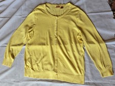 Women's North Crest 1X Yellow Cardigan Sweater Long Sleeve Button-Up