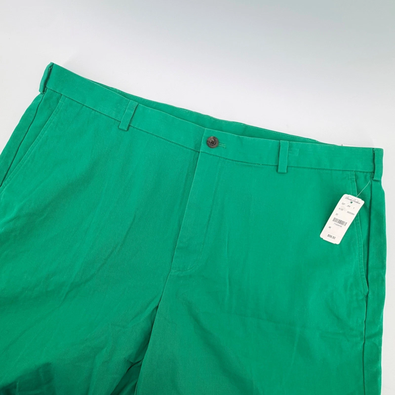 Brooks Brothers 346 Chino Shorts Size 42 Green Cotton Classic Preppy Golf