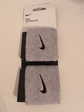 Nike Singlewide Wristbands Sport Grey/Black Men's Women's One Size Fits Most