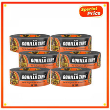 6Pack Gorilla Black Duct Tape 1.88 in x 30 Yards, Tough  Strong Water Resistant