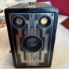 Vintage 1940s Eastman Kodak Six-16 Brownie Camera Art Deco Box Film Camera