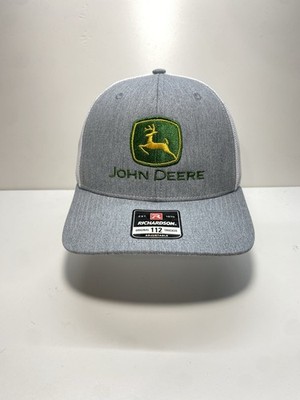   John Deere Men s Hat Richardson 112 Gray/White, SnapBack Embroidered.