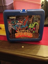 1990 Marvel Superheroes Lunch Box Captain America Spider-Man Hulk