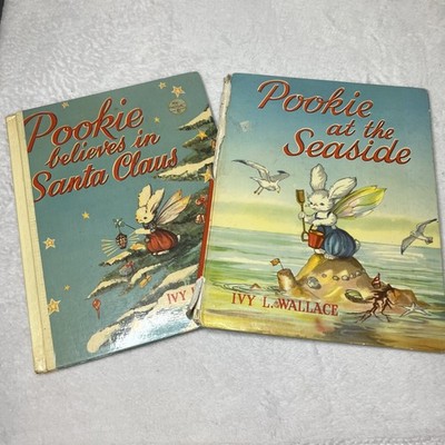 Vtg Lot 2 POOKIE BELIEVES IN SANTA CLAUS By The Seaside Ivy L. Wallace HB Read!!