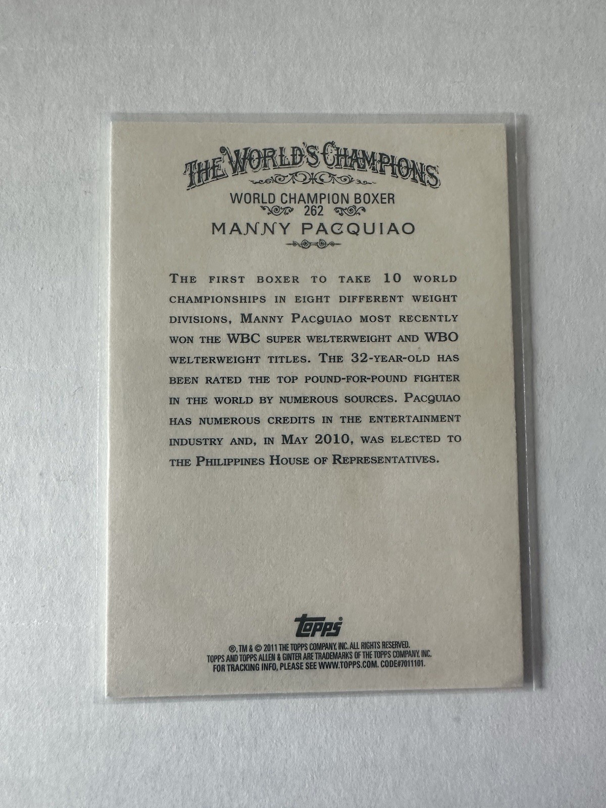 2011 Topps Allen & Ginter's Manny Pacquiao #262  (RC) view 2