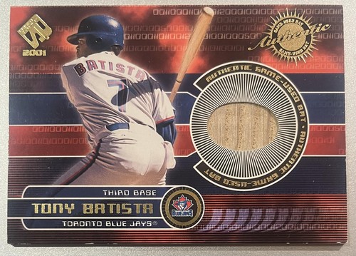 2001 Pacific Private Stock #178 Tony Batista Game-Used Bat *DAMAGED