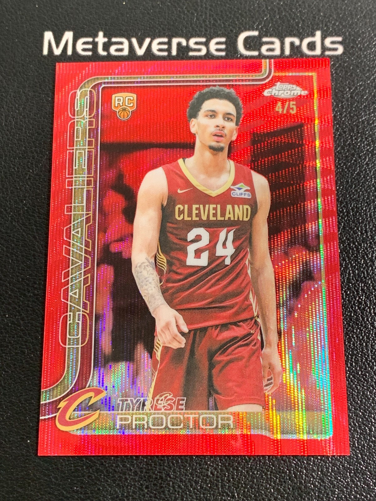 2025-26 Topps Chrome #300 Tyrese Proctor Red Wave Refractor Rookie RC 4/5 SSP