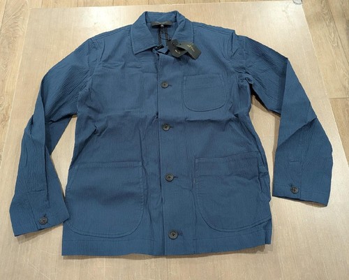 $528 Mens rag & bone Stretch Cotton Chore Jacket Navy Large - Picture 1 of 8