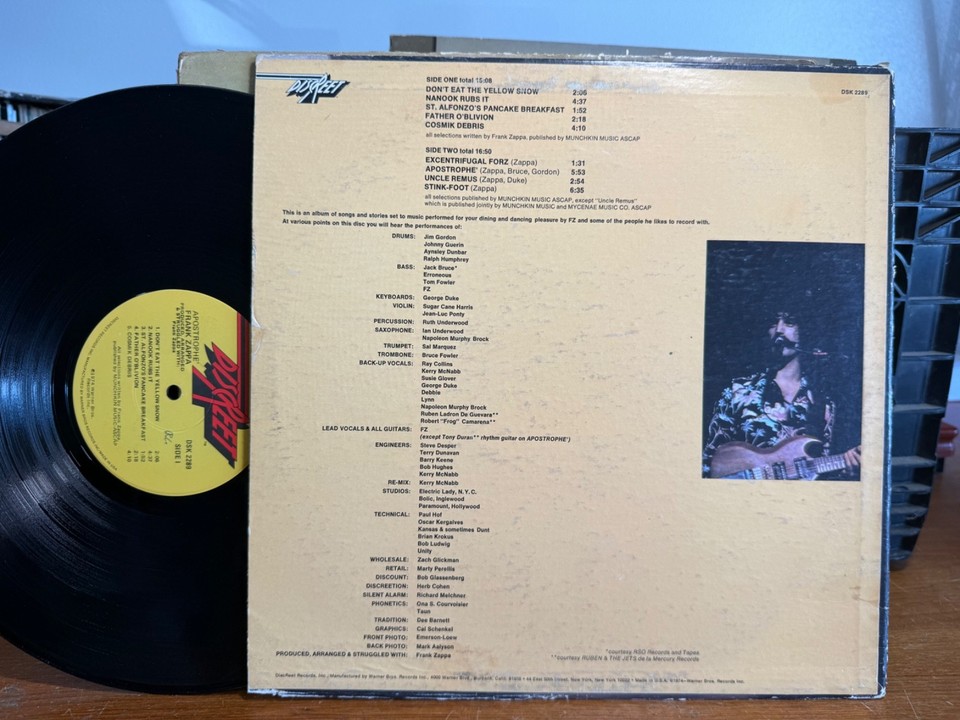 FRANK ZAPPA 7X VINYL LP ~ FREAK OUT ZOOTS ONE SIZE BAND L.A. APOSTROPHE ...