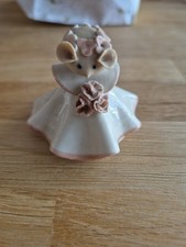Matti Mouse Collection By Sue Rycroft -Small Pink Bride With Pink Posy