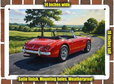 Metal Sign - 1967 Austin Healey 3000 MKIII 2 Oil Painting - 14x10