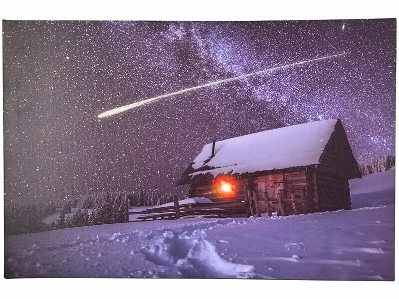 Tableau lumineux effet flamme vacillante LED et animation étoile filante