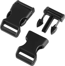 3/4 Inch, 6 Pack Black Plastic Side Release Buckle for Paracord Bracelets 3/4"