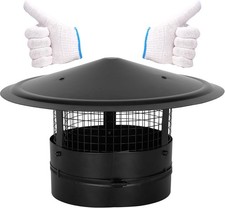 6Inch Chimney Cap,6/7/8/10 Inch Adjustable Stainless Steel 6 INCH, Black