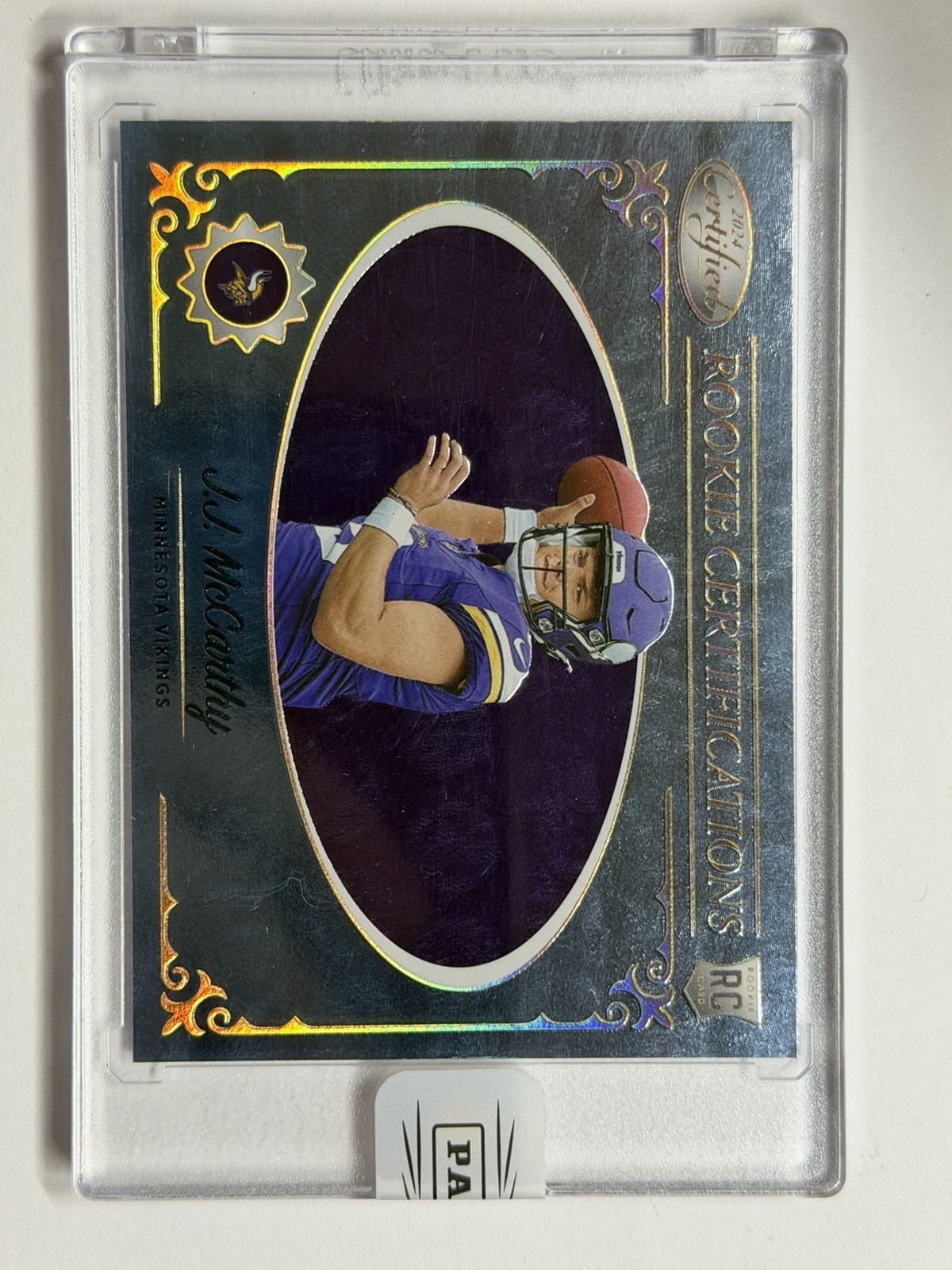 J.J. MCCARTHY 2024 CERTIFIED ROOKIE CERTIFICATIONS VIKINGS RC Q2004