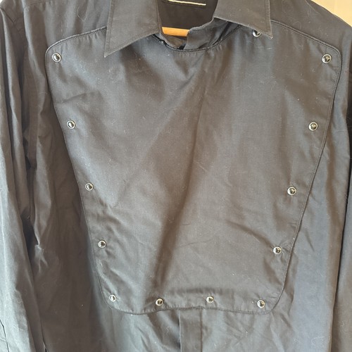 Vintage Western White Horse Bib Mens Large Black Pearl Snap Button Up - Picture 5 of 11