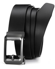 Men's Ratchet Leather Belt for Jeans, Adjustable Casual 1.5"