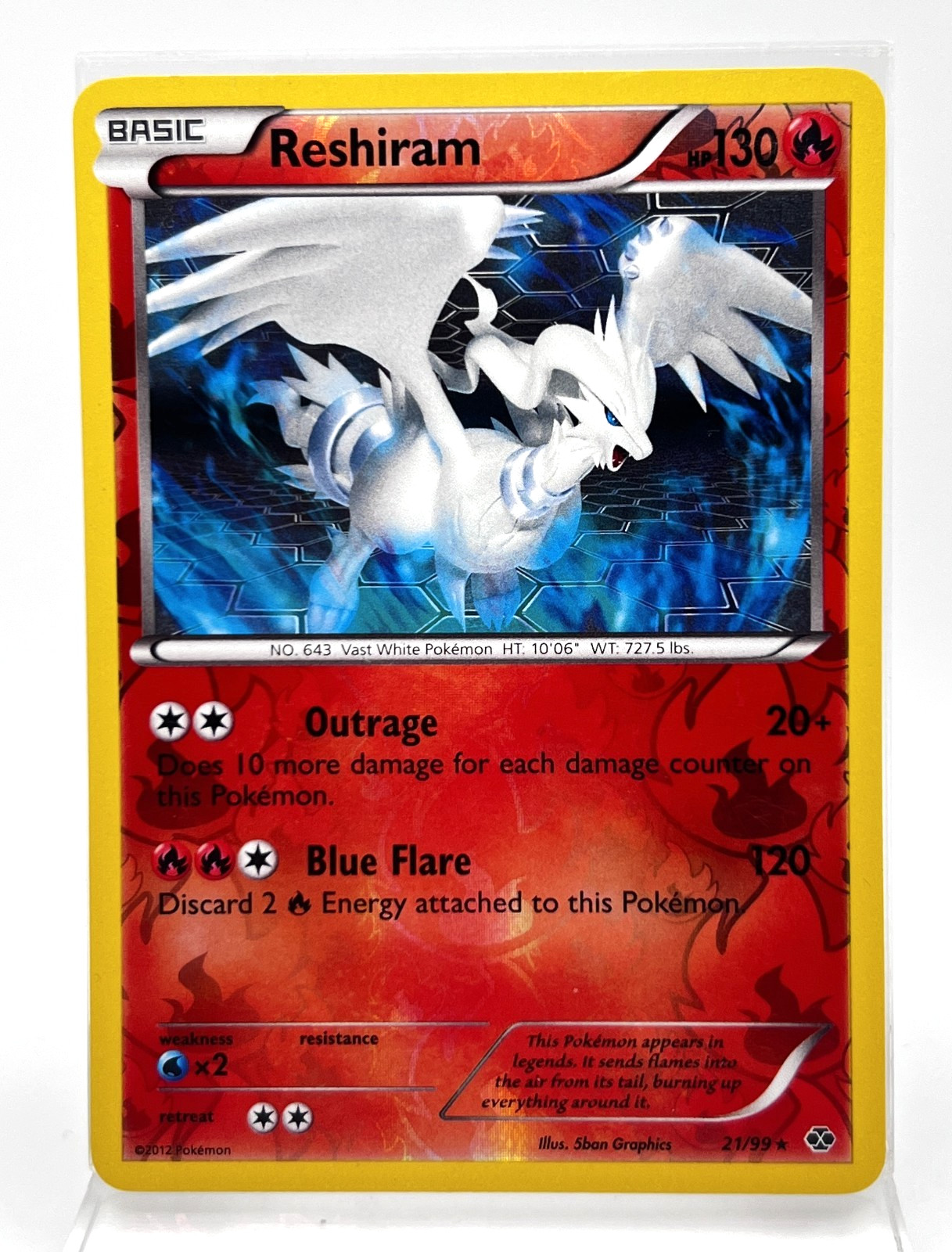 Reshiram 21/99 Reverse Holo Pokémon Card Next Destinies 2012 LP