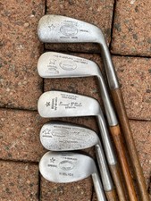 5er Set Gibson, Kinghorn, Hickory Shafted Schl&auml;ger, super und spielbereit