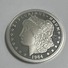 1964 Morgan One Dollar “Copy” Coin Cook Islands 2018 Reverse Fantasy Piece NM