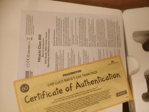 HORNBY SPUR 00 - R3691 - GWR GRÜN CLASS 800 5 WAGEN "PADDINGTON" - Bild 8 von 8