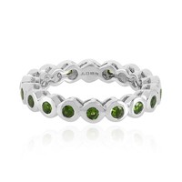 Cavill Ring Russischer Diopsid 925 Silber Damen GrüN Rund Modern Elegant