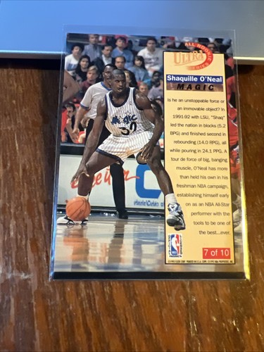Shaquille O'Neal 1992-93 Fleer Ultra All Rookie Team RC #7 Orlando Magic HOF - Bild 6 von 6