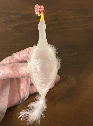Vintage De Carlini 6” Stork Frosted Glass Baby’s First Christmas Ornament Italy - Picture 6 of 11