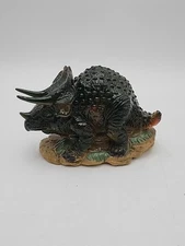 Vintage 1987 Small World Imp. 4x6" TRICERATOPS Dinosaur Bank Plastic Toy Figure