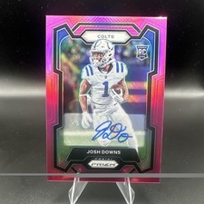 2023 Panini Prizm Rookie Autograph Prizm Pink #345 Josh Downs RC Auto Colts