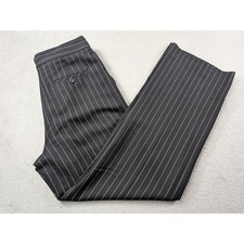 Pendleton Womens 12 Virgin Wool Pinstripe Dress Pants Black Straight Leg TH597