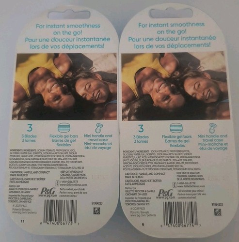 2er Pack - Gillette Venus Mini Comfortglide Weißer Tee Rasierer mit Reiseetui 0,06 Oz. - Bild 2 von 2