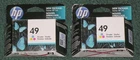 2014 Lot of 2 Genuine OEM HP 49 Tri-color Ink Print Cartridges