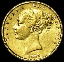 EXCELLENT QUEEN VICTORIA 1859 GOLD SOVEREIGN ANSELL...