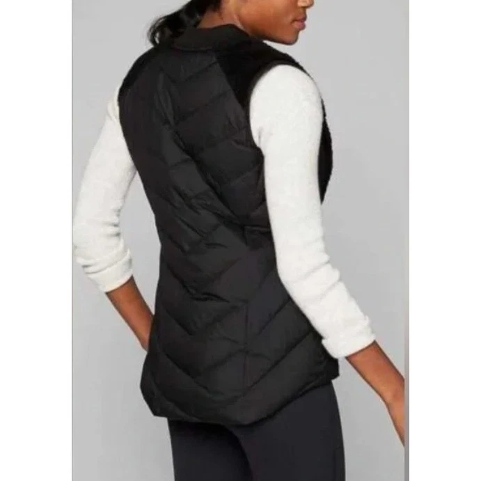 Athleta Womens Responsible Down Tundra Vest Black Puffer Sherpa Extra Large - Image 4 of 4