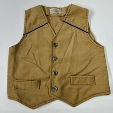 VTG 70 s Health-Tex Boys Corduroy Vest Western Sz 6 USA