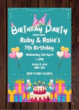 Girl’s Party Invitations Personalised Set Of 12 Birthday Invites