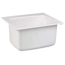 22 in. x 25 in. x 13.75 in. Molded Fiberglass Drop in Utility Sink In White