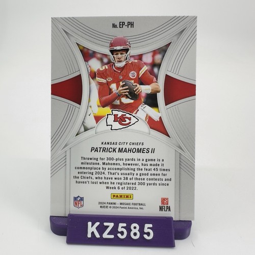 #EP-PH Patrick Mahomes II 2024 Panini Mosaic Epic Performers Kansas City Chiefs - Picture 2 of 2