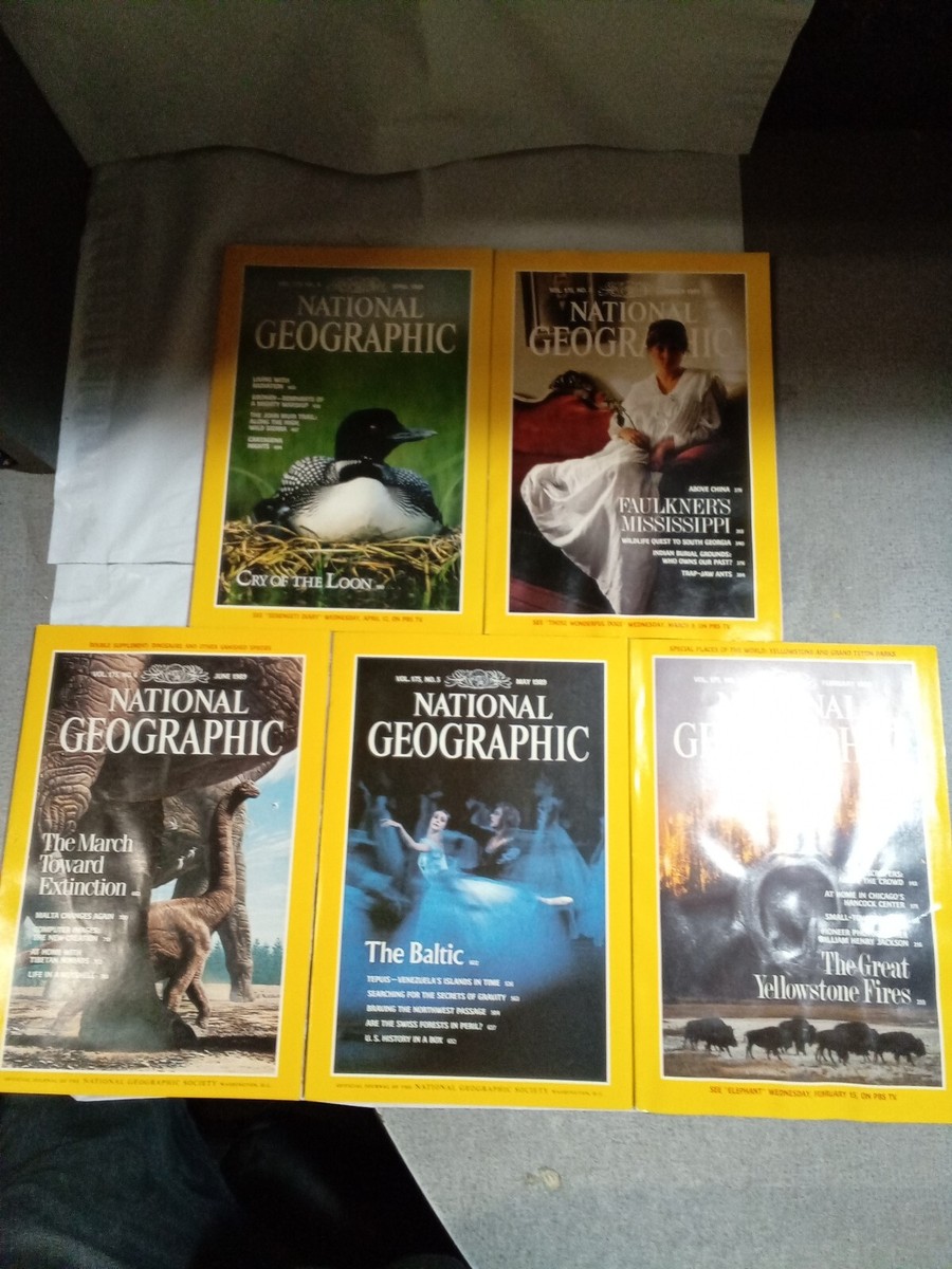 VTG National Geographic Magazine Jan-June 1989 Set Of 5 W
