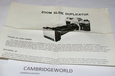 ZOOM SLIDE DUPLICATOR INSTRUCTION MANUAL LEAFLET 