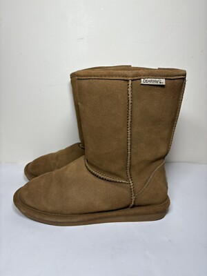 BEARPAW Eva Short NeverWet Sheepskin Women's Boots S410W Hickory Size 