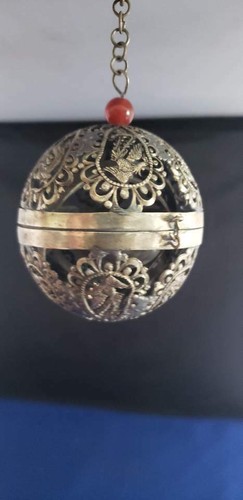 DRAGON GLOBE INCENSE BURNER METAL ASIAN FENG SHUI UNIQUE & BEAUTIFUL 2.75"D - 第 1/12 張圖片