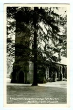 1940s St. JAMES Episcopal CHURCH Franklin D. Roosevelt Home! REAL PHOTO Postcard