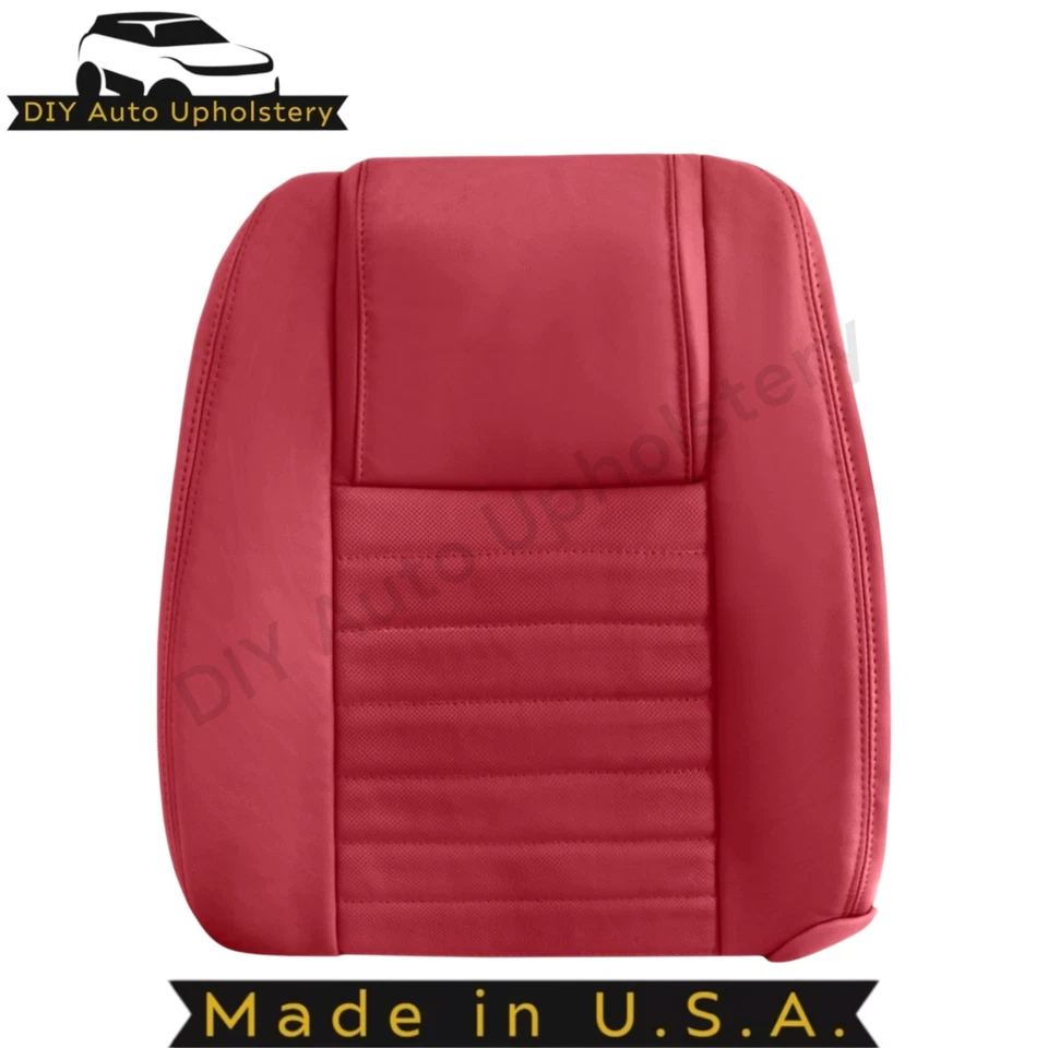 Fundas de asiento delanteras rojas de cuero genuino para Ford Mustang GT (S197 II) 2010-2014 Foto 2 de 4
