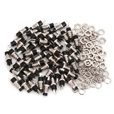 50Pcs Black PBS-110 2Pin Momentary Normally Open 7mm Reset Push Button Switch