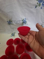 Tartlets for cupcakes "Round red" D71 H22 silicone 12 pieces