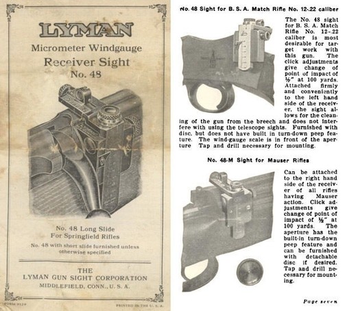 Lyman No. 48 Sight Manual