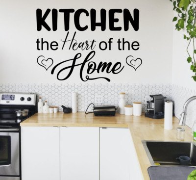 Kitchen The Heart Of The Home Sticker Decal Wall Art Quotes Family Love ...